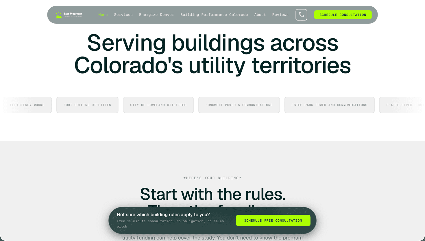 Utility territories section